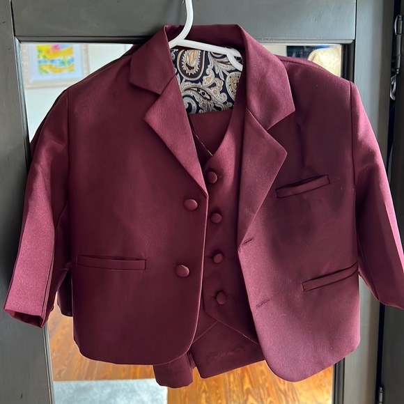 Toddler Burgundy Suit - Picture 1 of 4